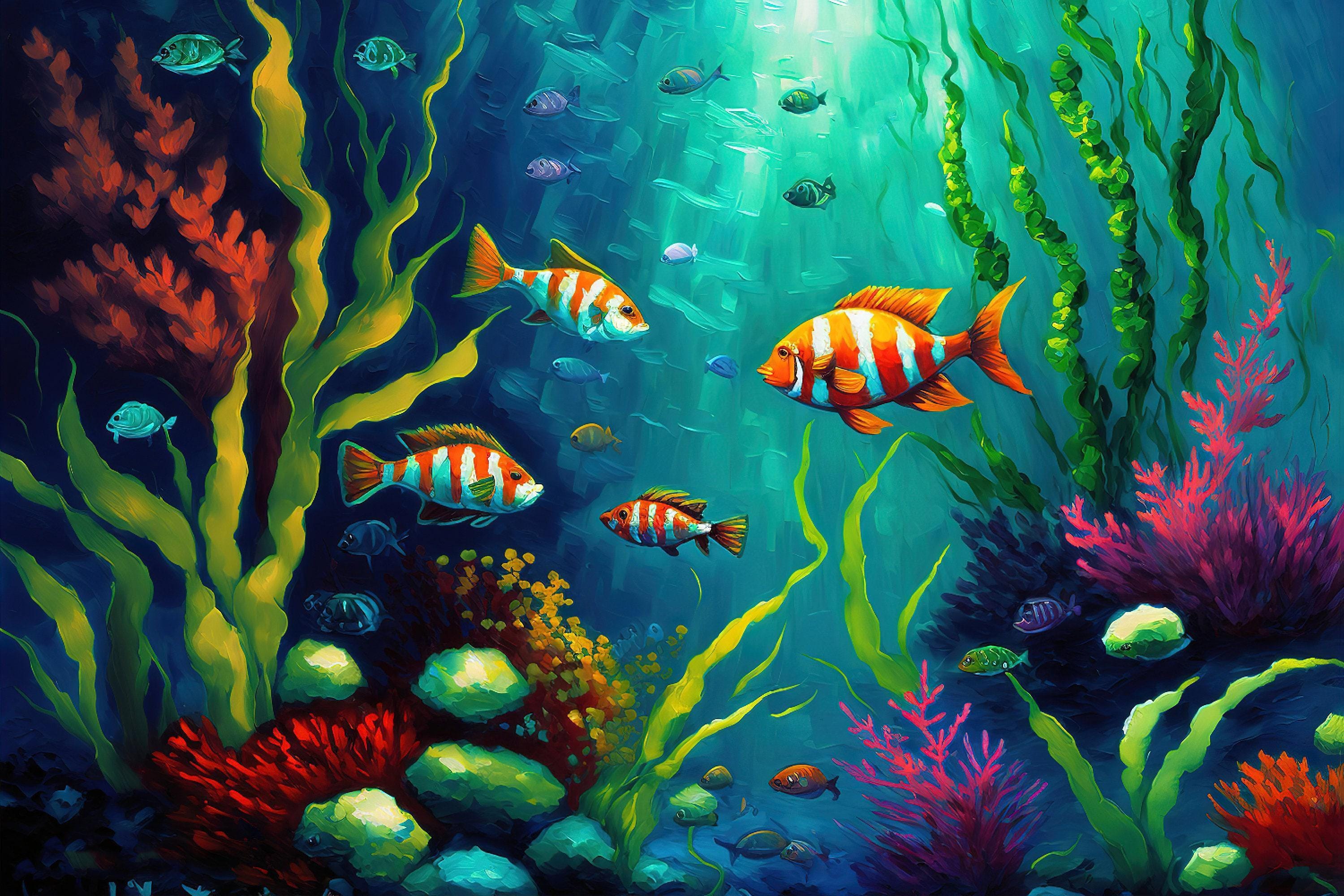 Fish Canvas Art – Vibrant Underwater Wall Art With Scratch Resistant Coating
