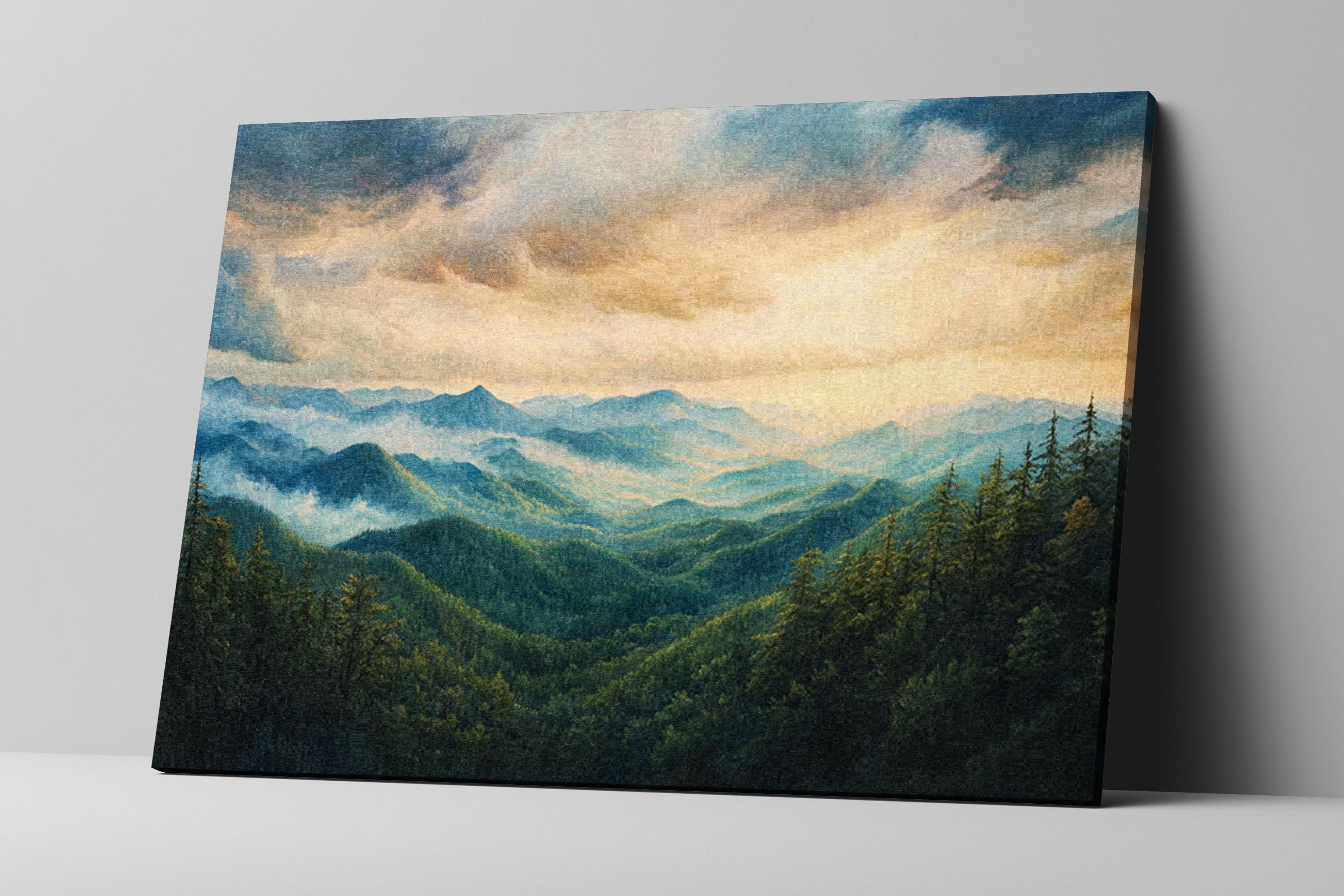 Smoky Mountain Canvas Print - Extra Large Nature Wall Art | Gallery Wrapped Canvas