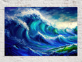 Blue Ocean Wave Canvas – Vibrant Wave Artwork | Nautical Home Decor