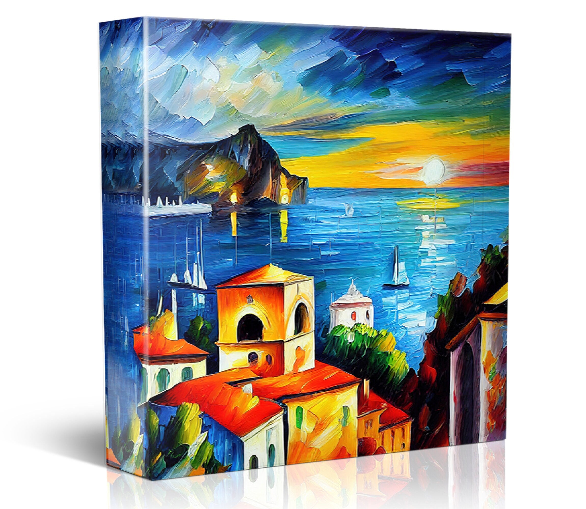 Italy Canvas Print - Amalfi Coast Art on Gallery Ready Wooden Frame