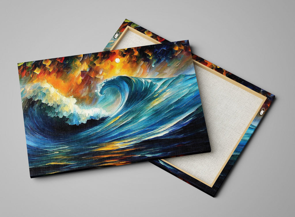 Ocean Wave Canvas Print – Vibrant Sea Canvas, Nautical Wall Art, Gallery Ready