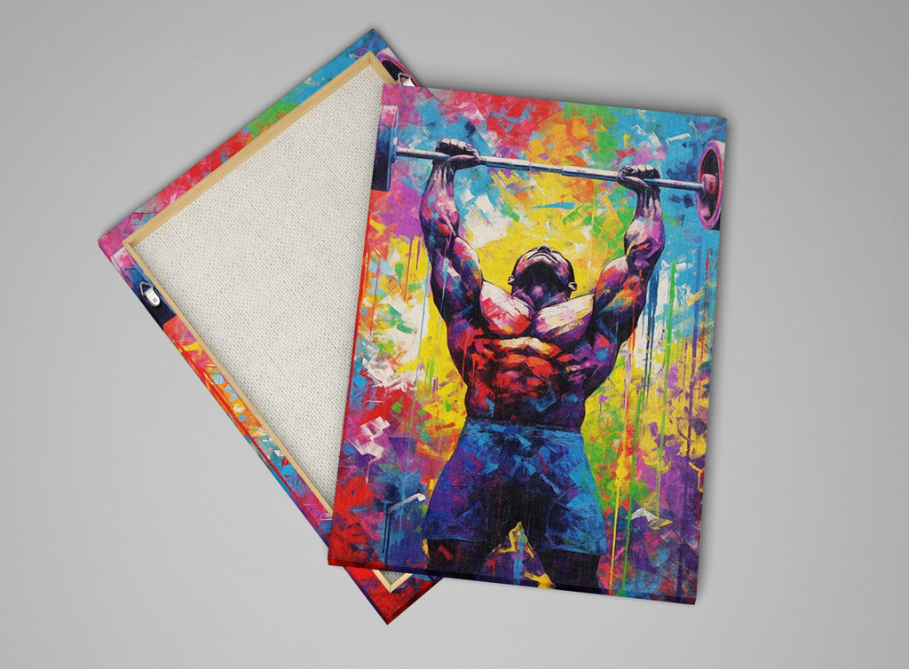 Bodybuilder Gym Wall Art – Large Deadlift Workout Canvas Print | Sculpted Physique Decor