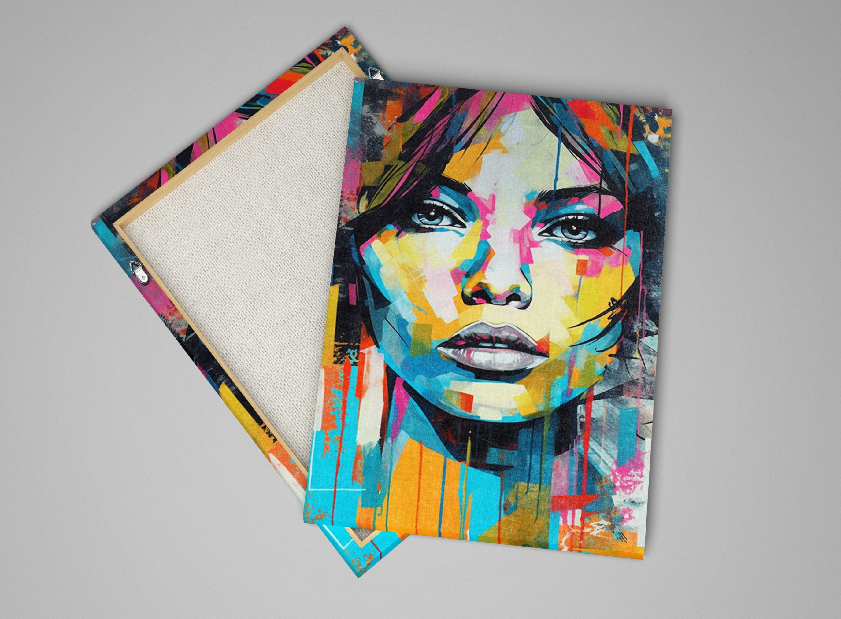 Minimal Woman Artwork – Expressive Canvas Wall Art Painting | Large Pop Art