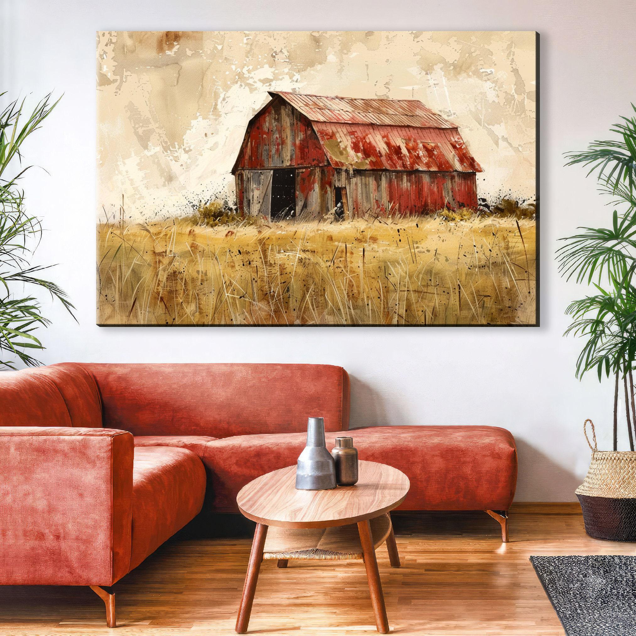 Farmhouse Barn Decor – Large Canvas Art | Rustic Wall Art on Gallery Wrapped Wood Frame