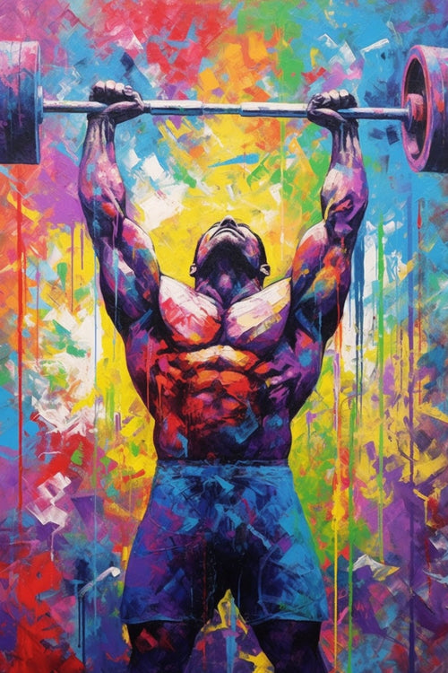 Bodybuilder Gym Wall Art – Large Deadlift Workout Canvas Print | Sculpted Physique Decor