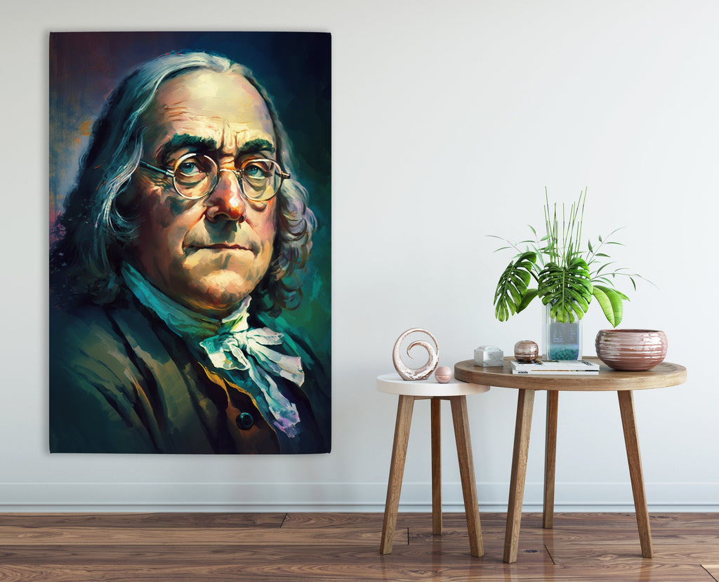 Benjamin Franklin Canvas Print - Founding Father Portrait on Gallery Quality Canvas