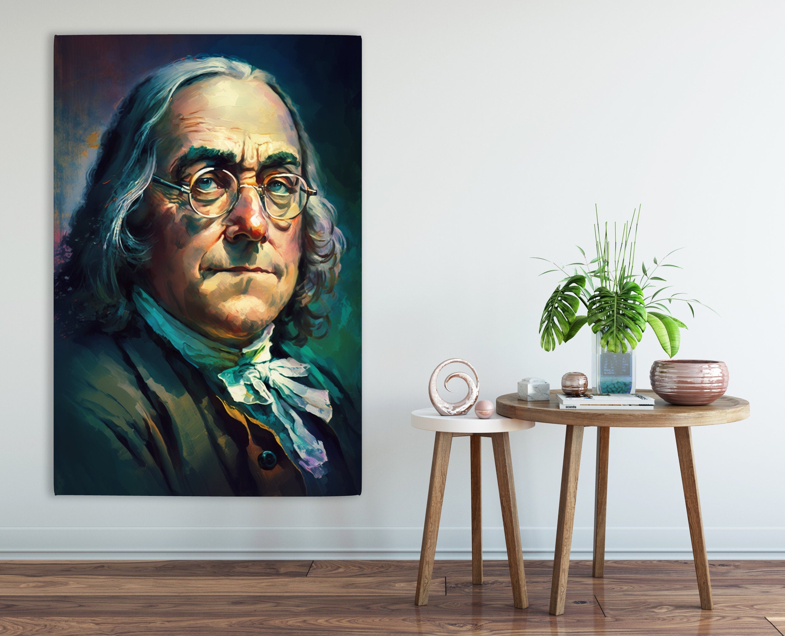 Benjamin Franklin Canvas Print - Founding Father Portrait on Gallery Quality Canvas