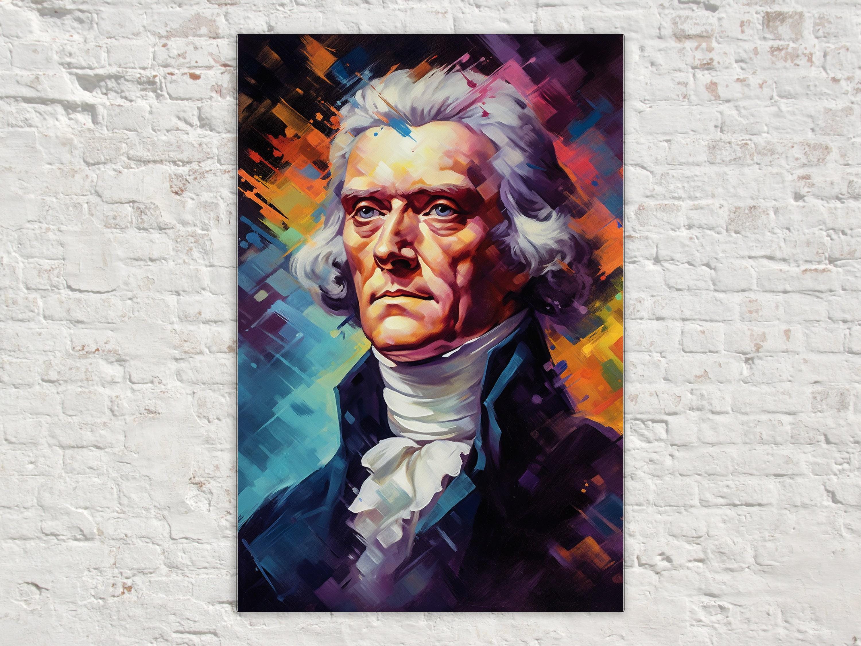 Thomas Jefferson Portrait – Extra Large Canvas Wall Art | Gallery Wrapped Canvas With Scratch Resistant Coating