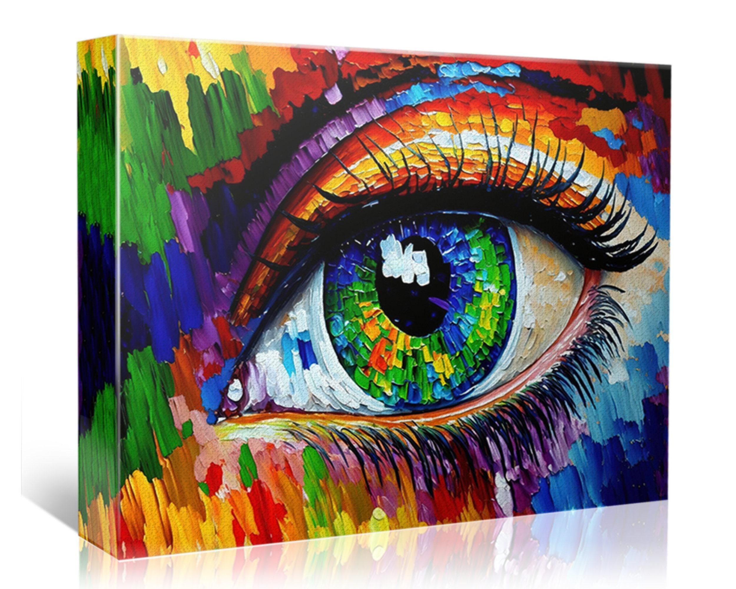 Colorful Eye Canvas - Abstract Eye Art Print | Vibrant Wall Art for Optometry Office