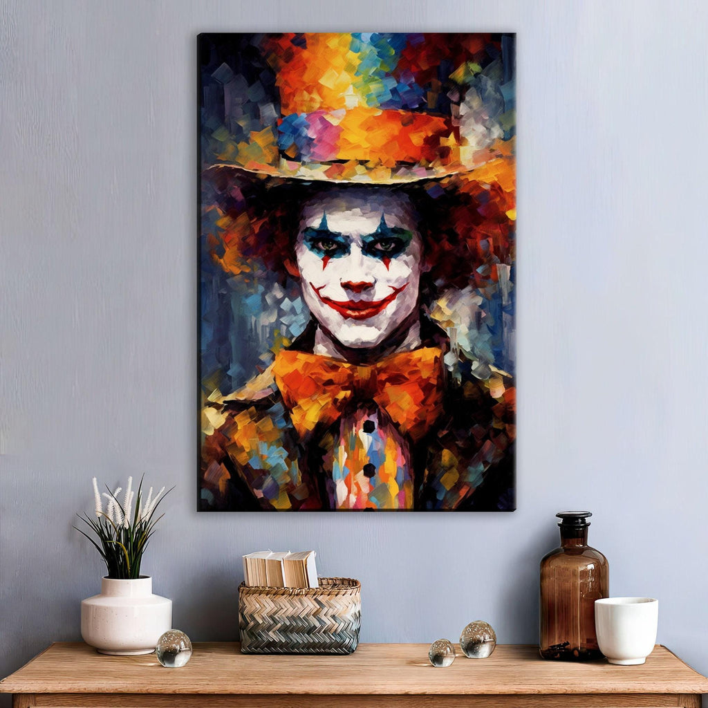 Halloween Creepy Clown Art - Large Gallery Wrapped Canvas | Spooky Wall Decor