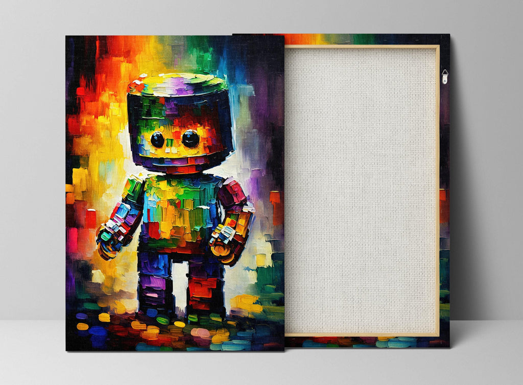 Cute Robot Art - Kids Robot Painting | Whimsical Nursery Room Decor Print