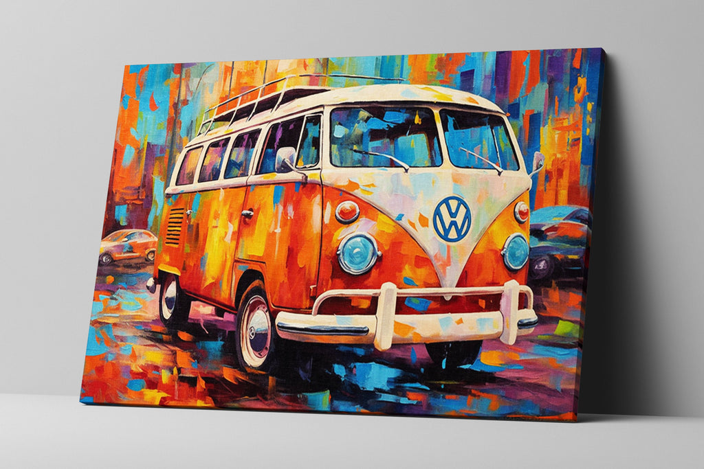 Volkswagen Bus Canvas | Retro VW Bus Art on Gallery Wrapped Canvas - Large Wall Art