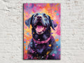 Black Lab Canvas | Large Dog Canvas Wall Art With Wood Frame & Colorful Painting