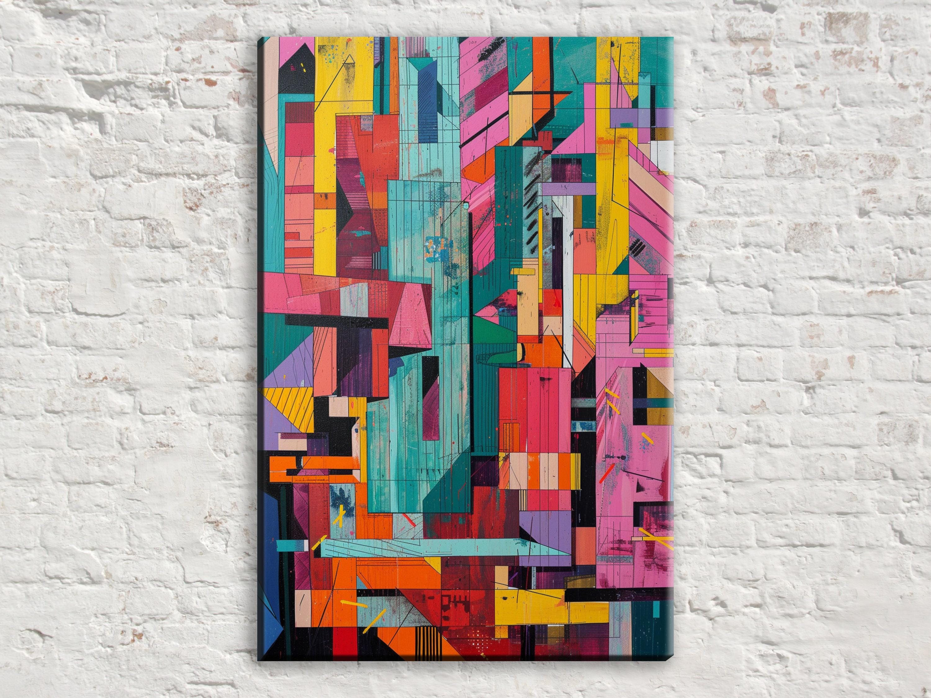 Abstract Brutalism Art - Large Canvas Art | Gallery Wrapped Canvas, Ready to Hang