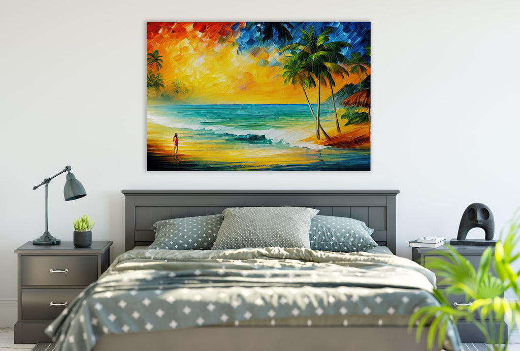 Beach Canvas Print - Vibrant Surf Art Print With Wooden Frame & UV Coated Canvas