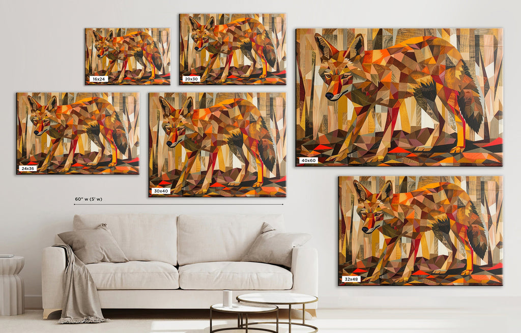 Modern Coyote Canvas – Large Gallery Wrapped Southwest Desert Art by Ryan James