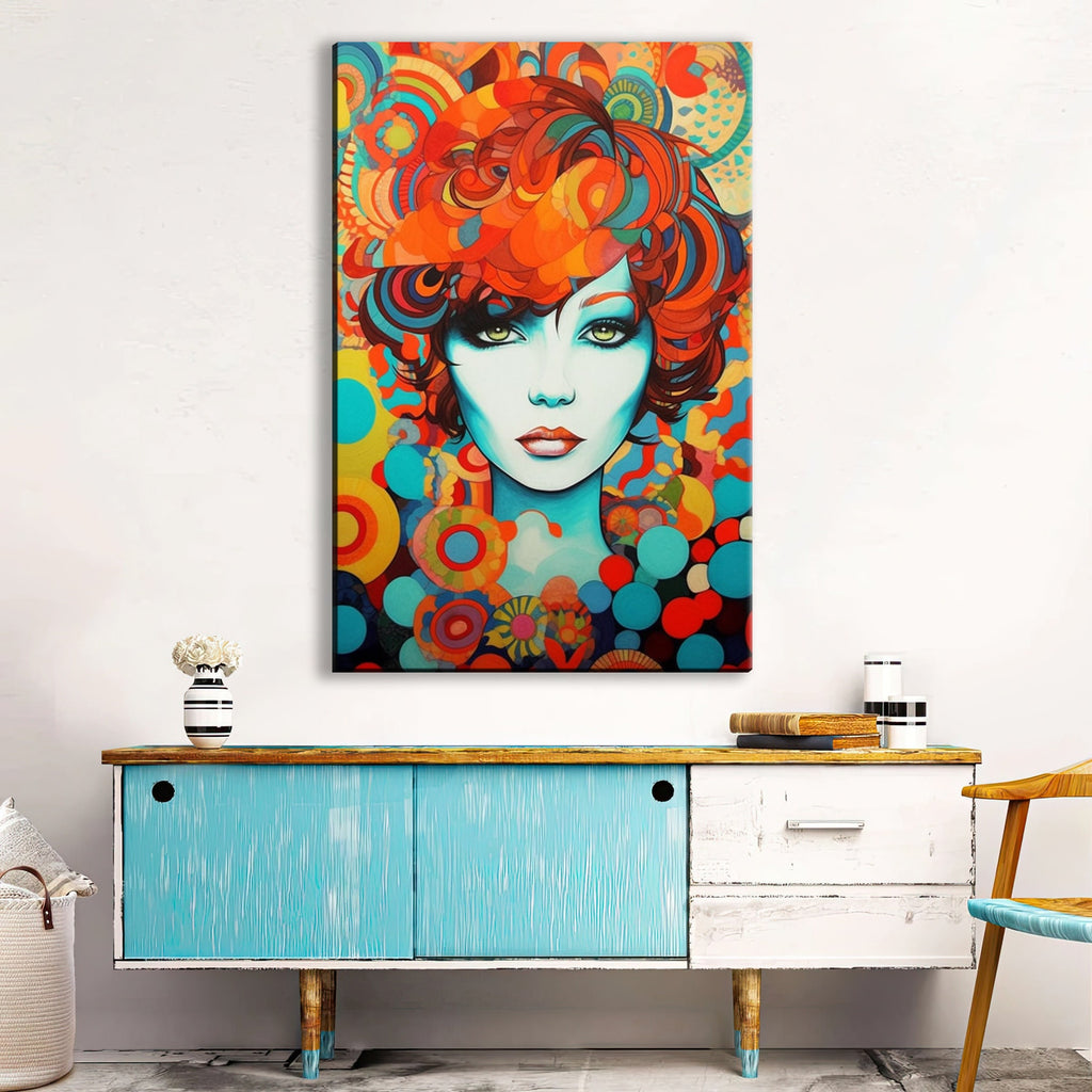 Art Deco Woman Portrait – Large Canvas Wall Art With Scratch Resistant Coating