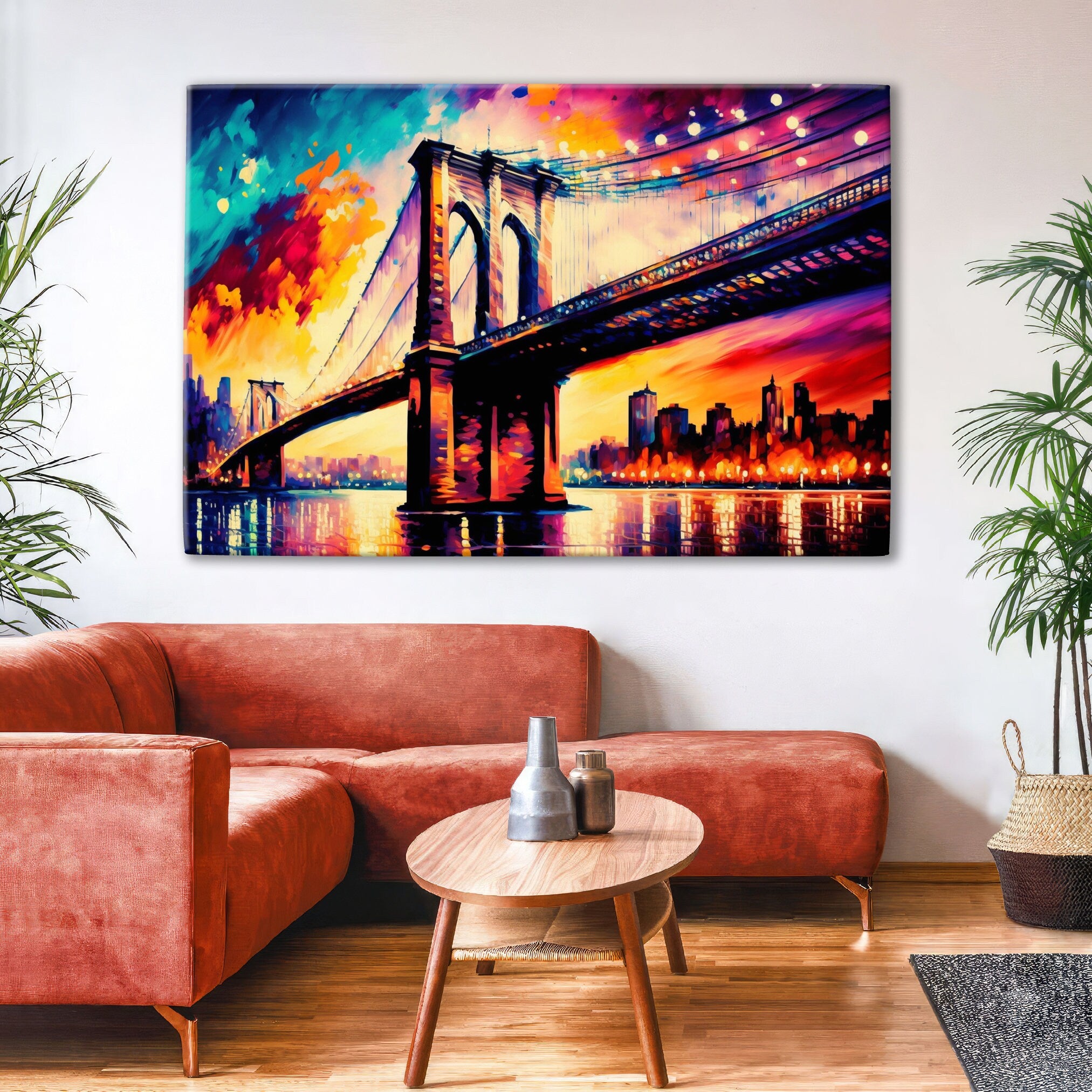 Brooklyn Bridge Canvas - Large NYC Wall Art | Urban Cityscape Decor