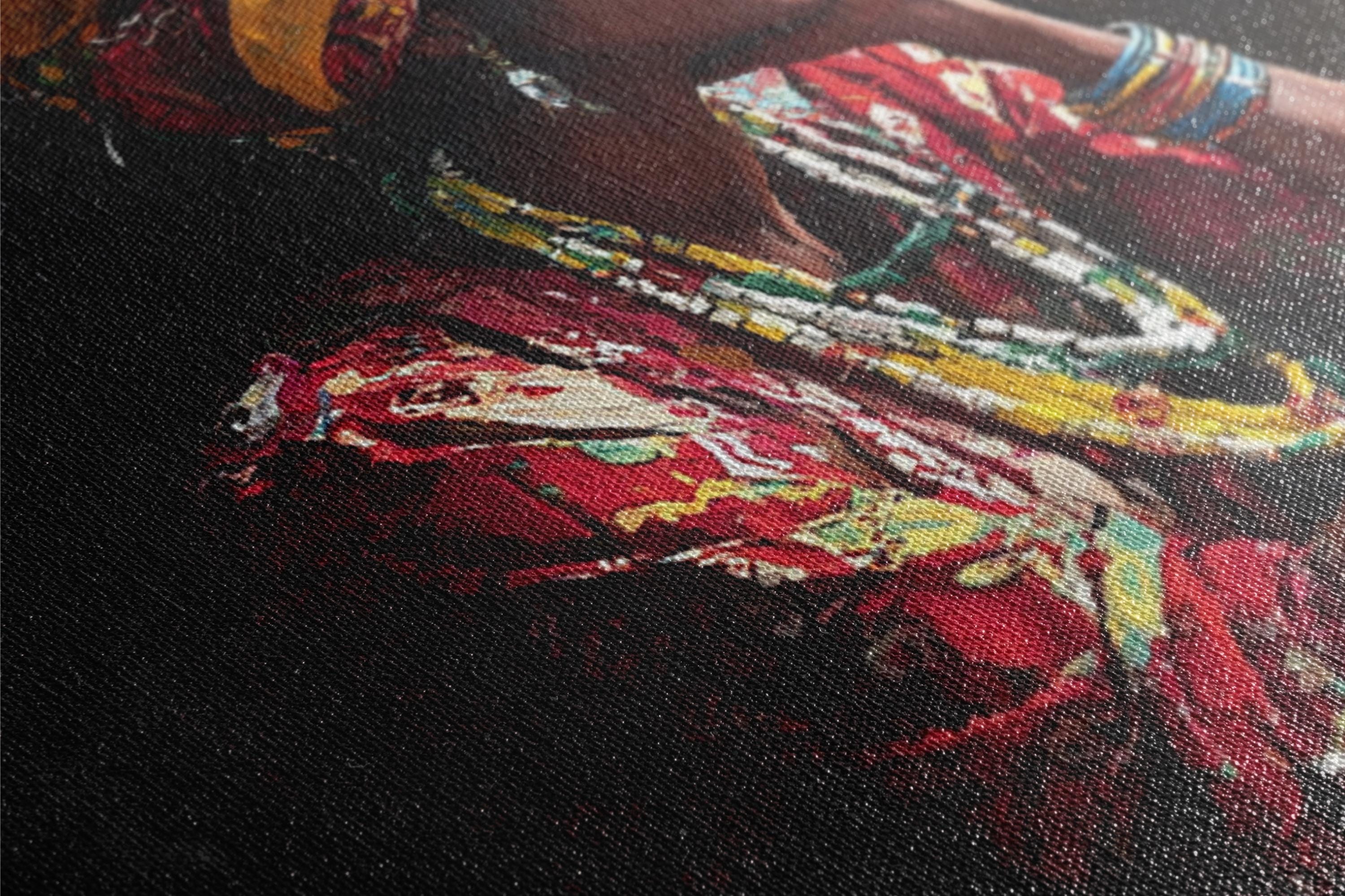 a close up of a person's hand on a piece of art