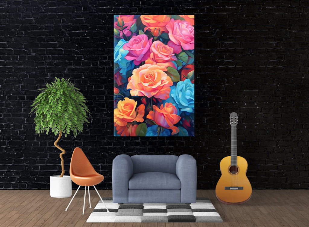 Pastel Rose Canvas – Large Floral Bouquet Art | Gallery Ready Canvas Print