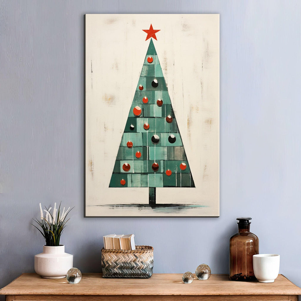 Christmas Tree Art - Extra Large Gallery Wrapped Canvas | Ready to Hang Holiday Wall Art