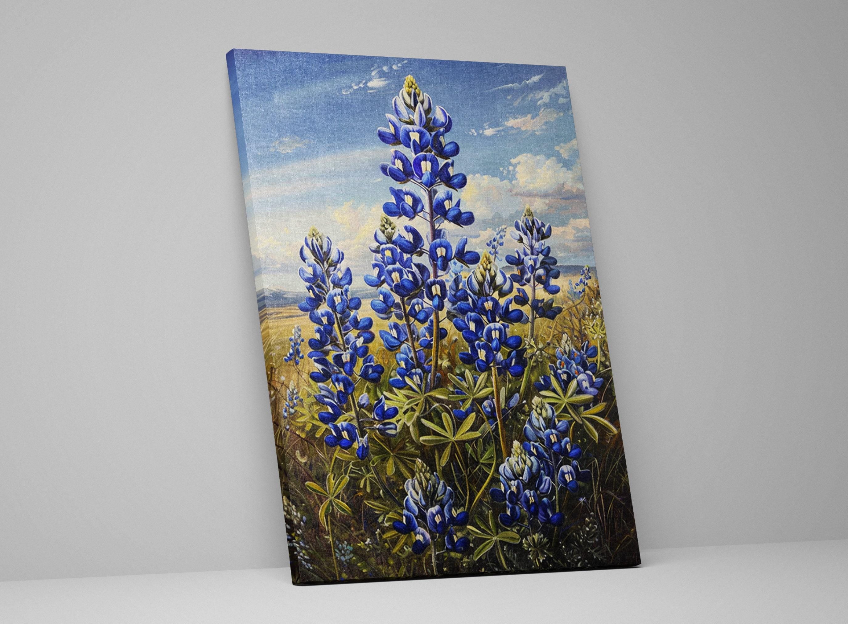 Texas Bluebonnet Art – Large Canvas Floral Wall Decor | Gallery Wrapped Canvas