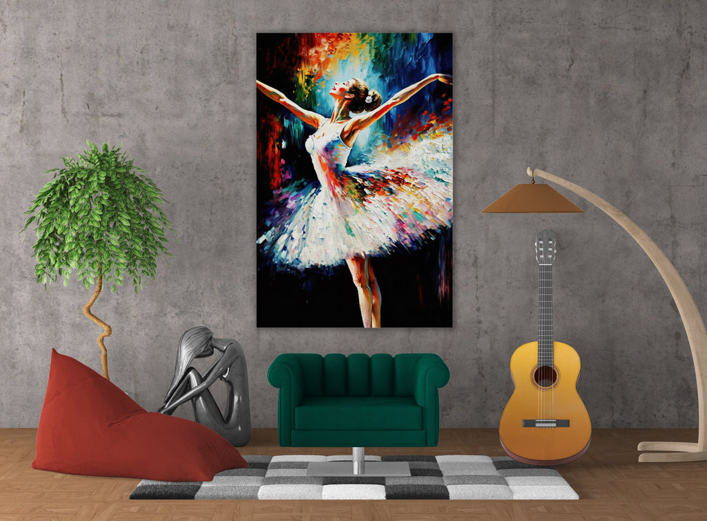 Ballerina Canvas Painting – Elegant Ballet Wall Art on Gallery Ready Canvas