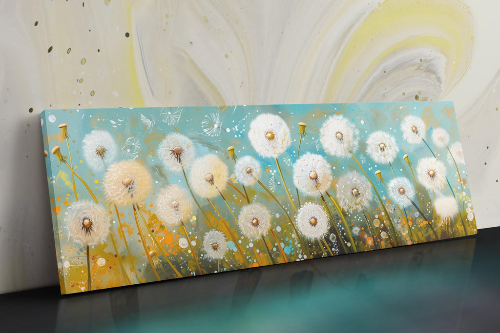 Panoramic Dandelion Wall Art - Large Framed Canvas, Gallery Wrapped, Ready to Hang