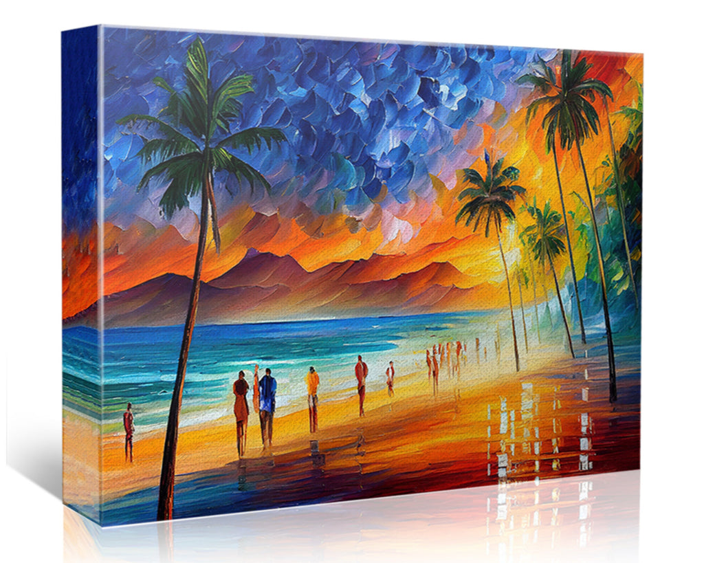 Hawaii Beach Canvas Print - Paradise Oil Painting With Vibrant Coastal Art