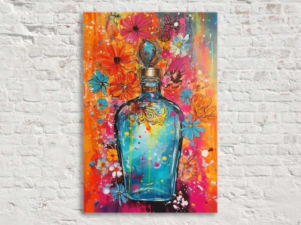 Perfume Canvas Wall Art – Large Colorful Beauty Painting on Artist Canvas