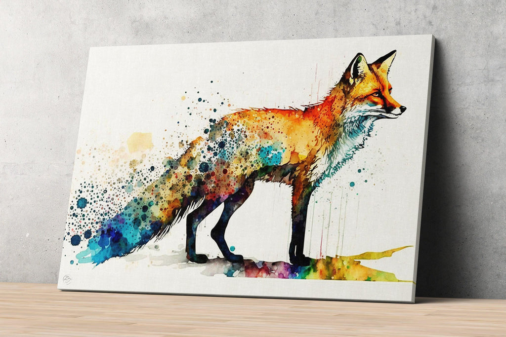 Wildlife Beauty: Fox Watercolor Painting, Giclee Print on Canvas, Artist Paper, Watercolor Paper, Available in Extra Large Sizes