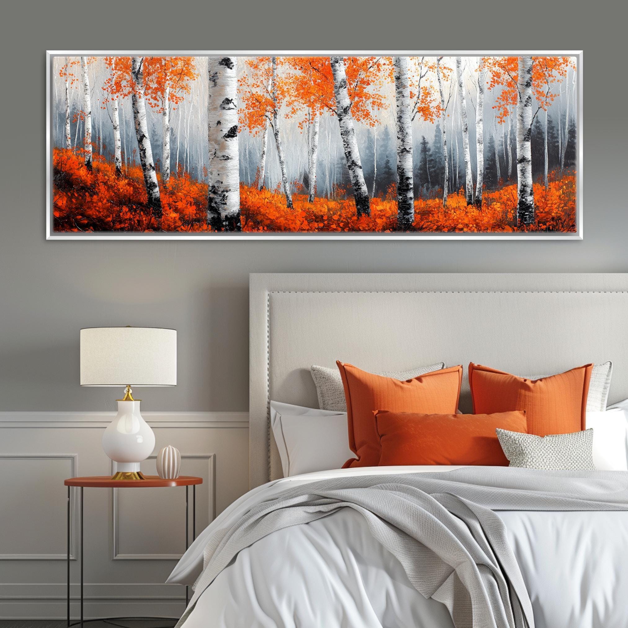 Birch Tree Wall Art - Panoramic Forest Landscape Art | Oversized Canvas Print, Ready to Hang