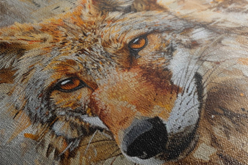 Rustic Texas Wall Art – Large Canvas Art | Southwest Coyote Decor, Ready to Hang