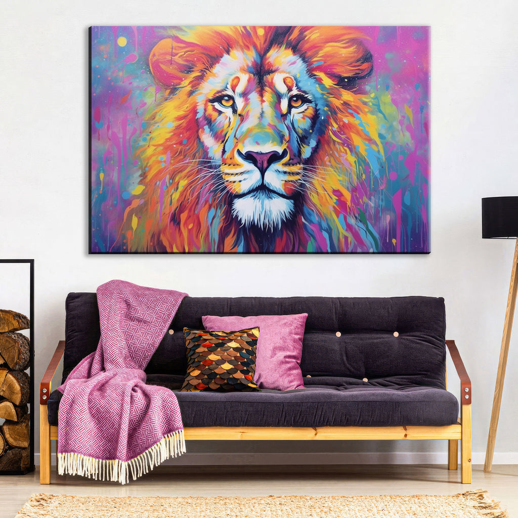Lion Canvas Print – Regal Roar Portrait on Gallery Wrapped Artist Grade Canvas