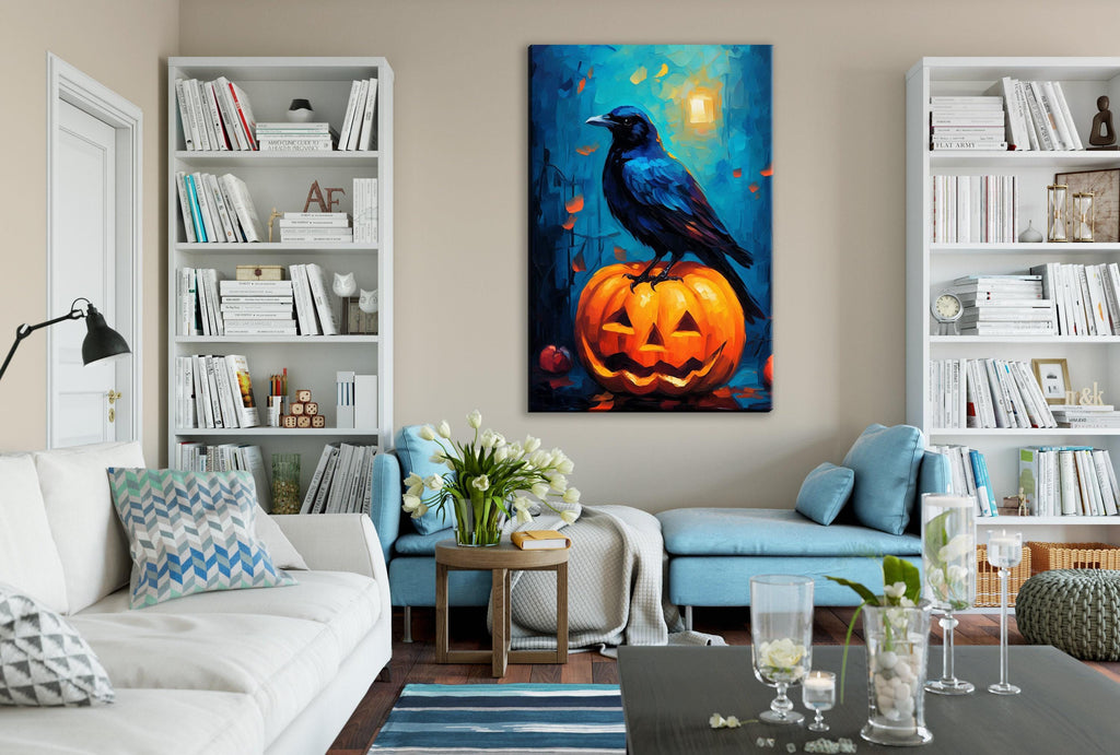 Halloween Pumpkin Canvas - Jack O Lantern Art | Large Gallery Wrapped Print