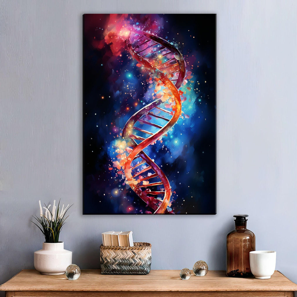 DNA Canvas Wall Art – Large Double Helix Artwork With Scratch Resistant Coating