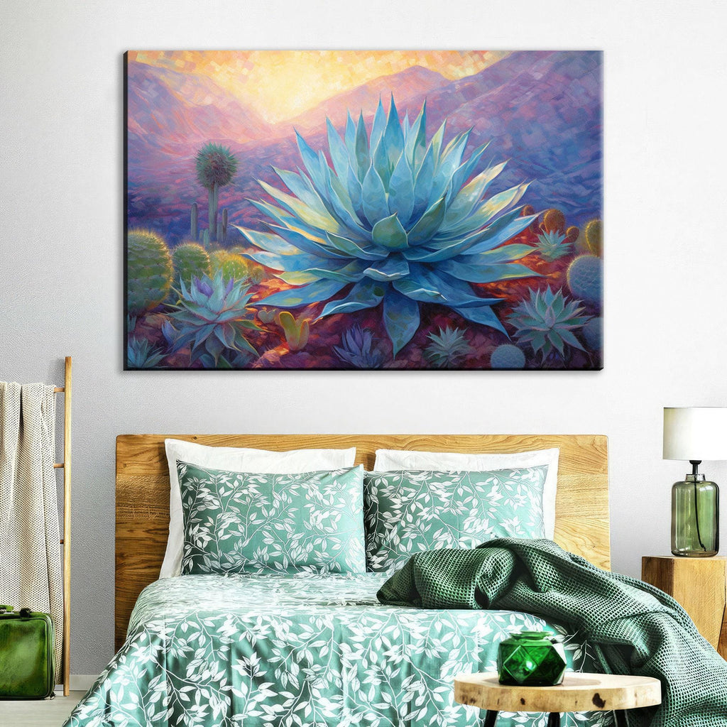Desert Canvas Art - Blue Agave Art on Extra Large Giclee Gallery Ready Canvas Print
