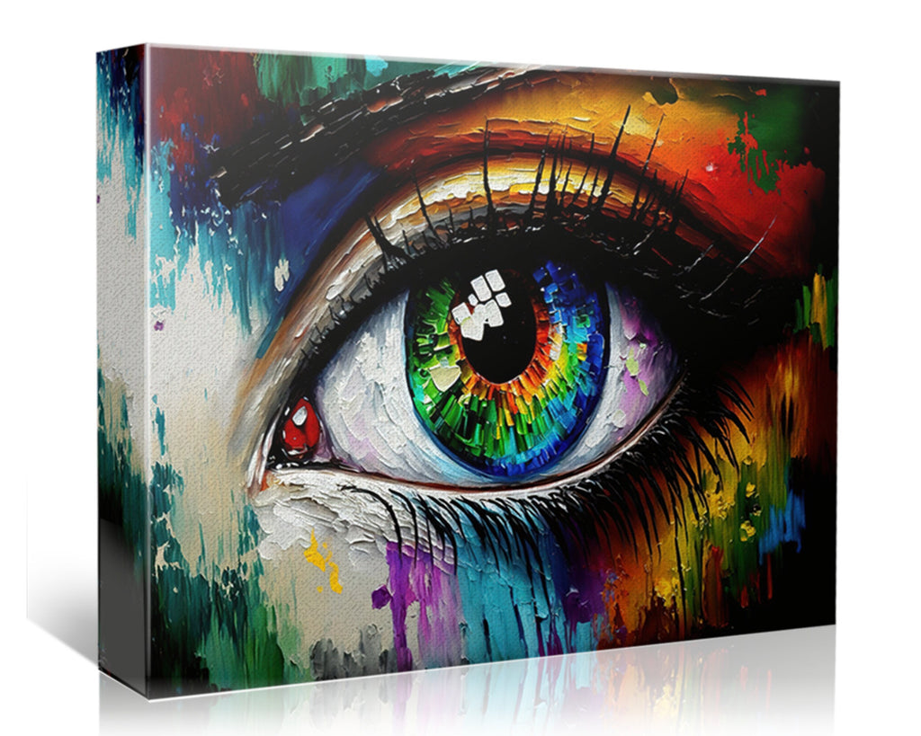 Eye Canvas Print - Abstract Colorful Eye Painting on Gallery Ready Canvas