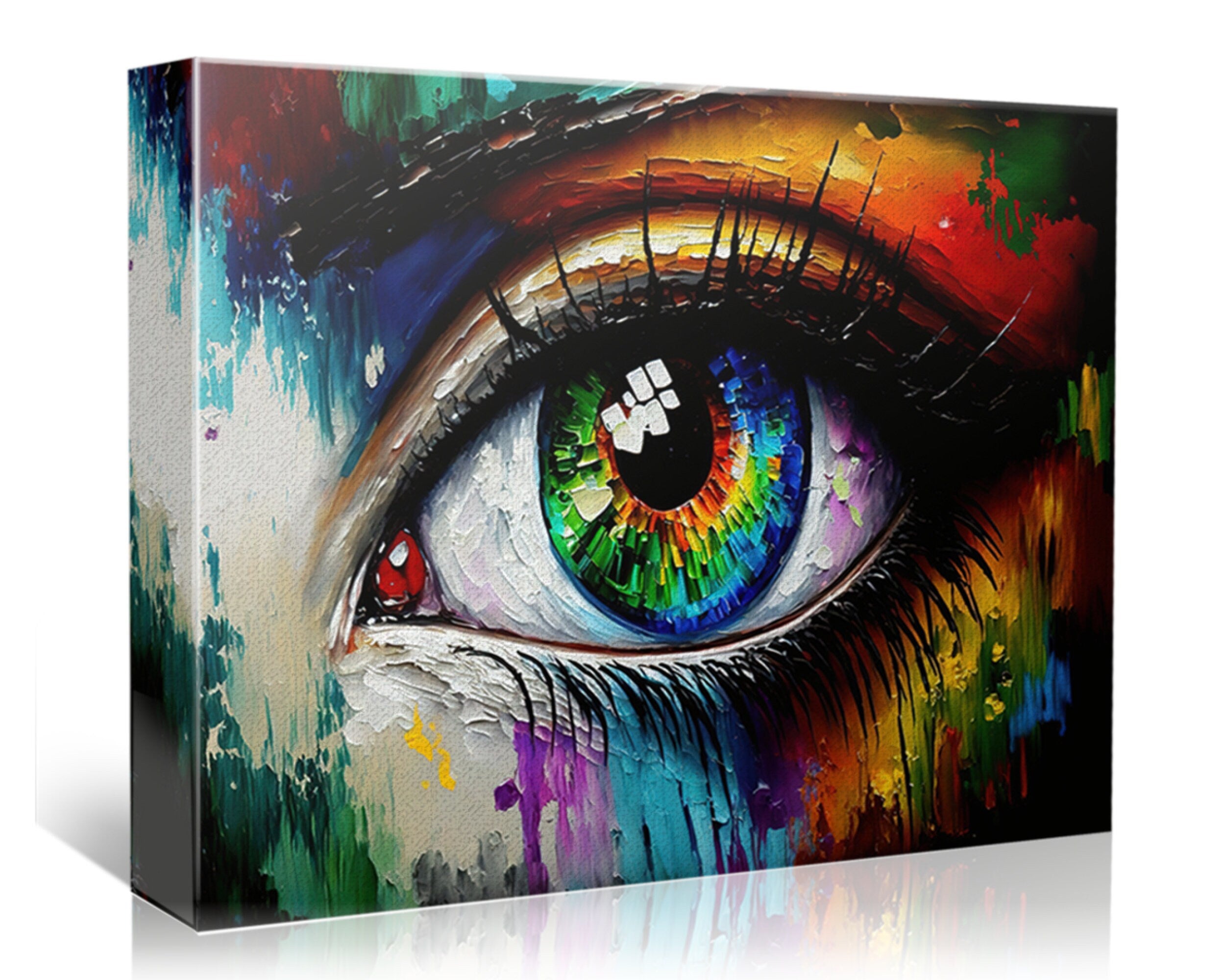 Eye Canvas Print - Abstract Colorful Eye Painting on Gallery Ready Canvas