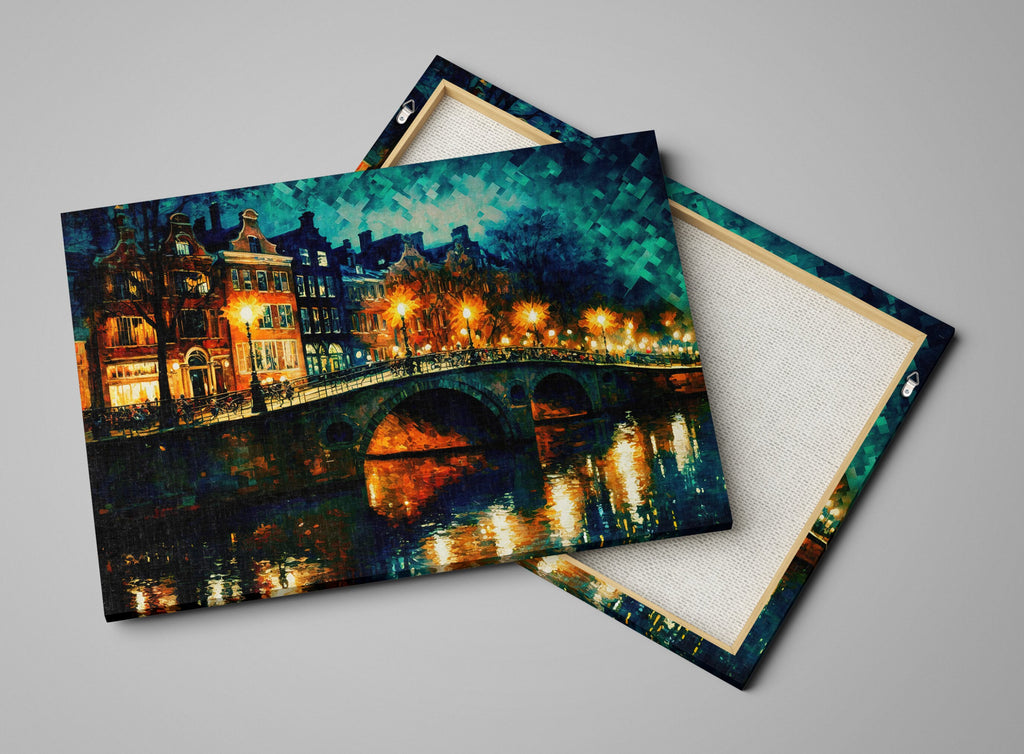 Amsterdam Canvas Art - European Cityscape Print | Bridges of Amsterdam Wall Decor