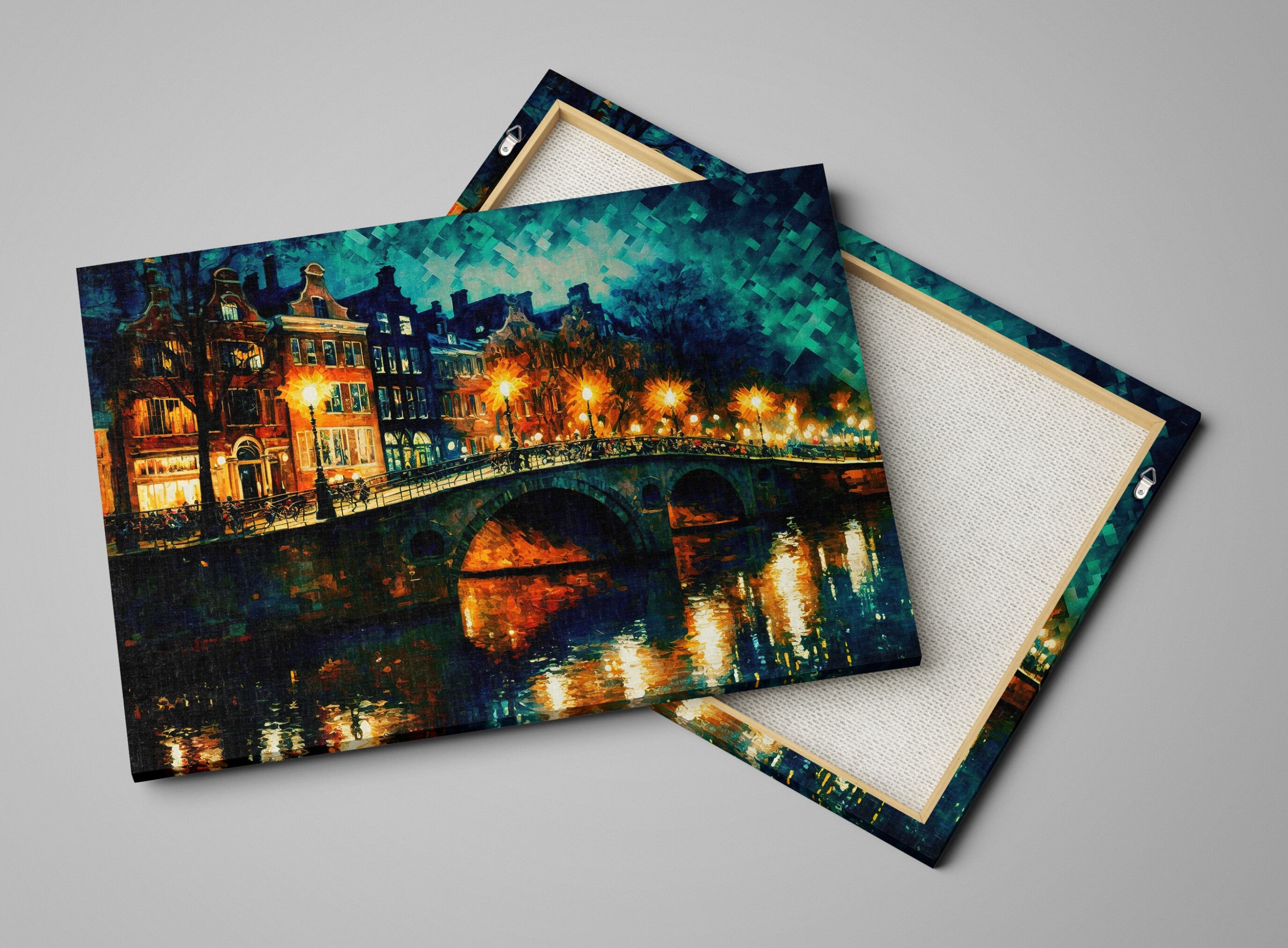 Amsterdam Canvas Art - European Cityscape Print | Bridges of Amsterdam Wall Decor