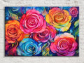 Modern Rose Wall Art - Vibrant Floral Canvas Art | Large Canvas Print