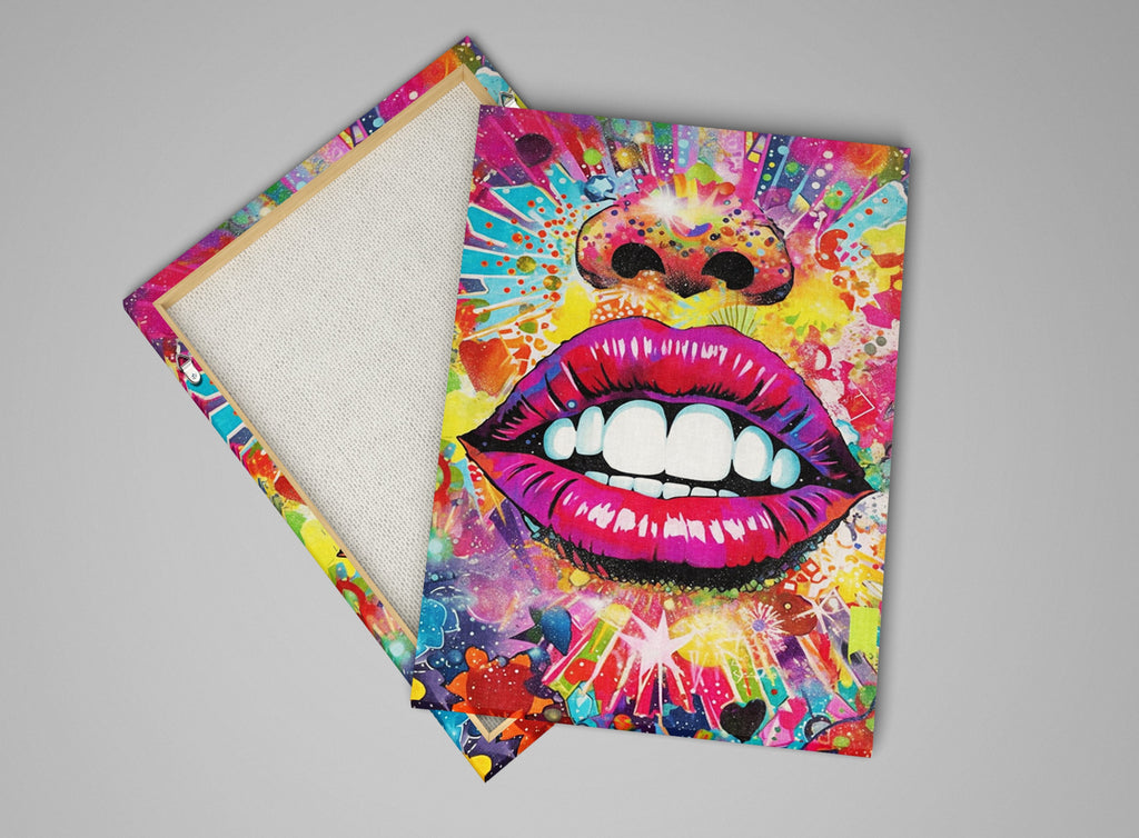 Woman Lips Wall Art - Luscious Lips Decor on Large Canvas Print, Gallery Ready