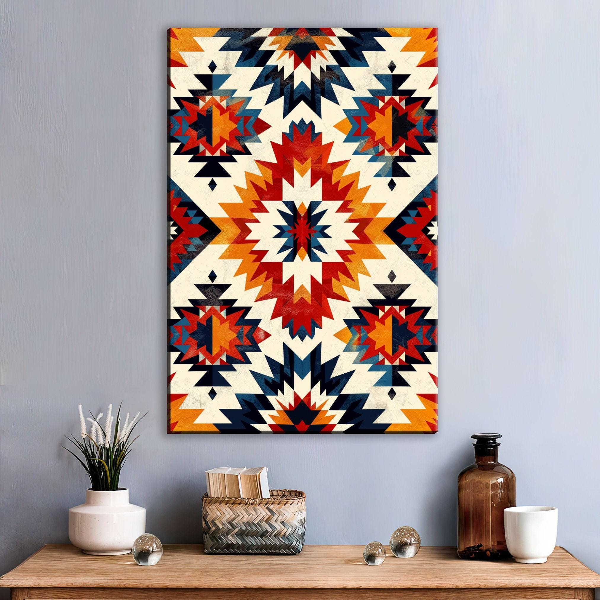 Southwestern Native American Wall Art – Ganado Print Canvas | Extra Large Gallery Wrapped