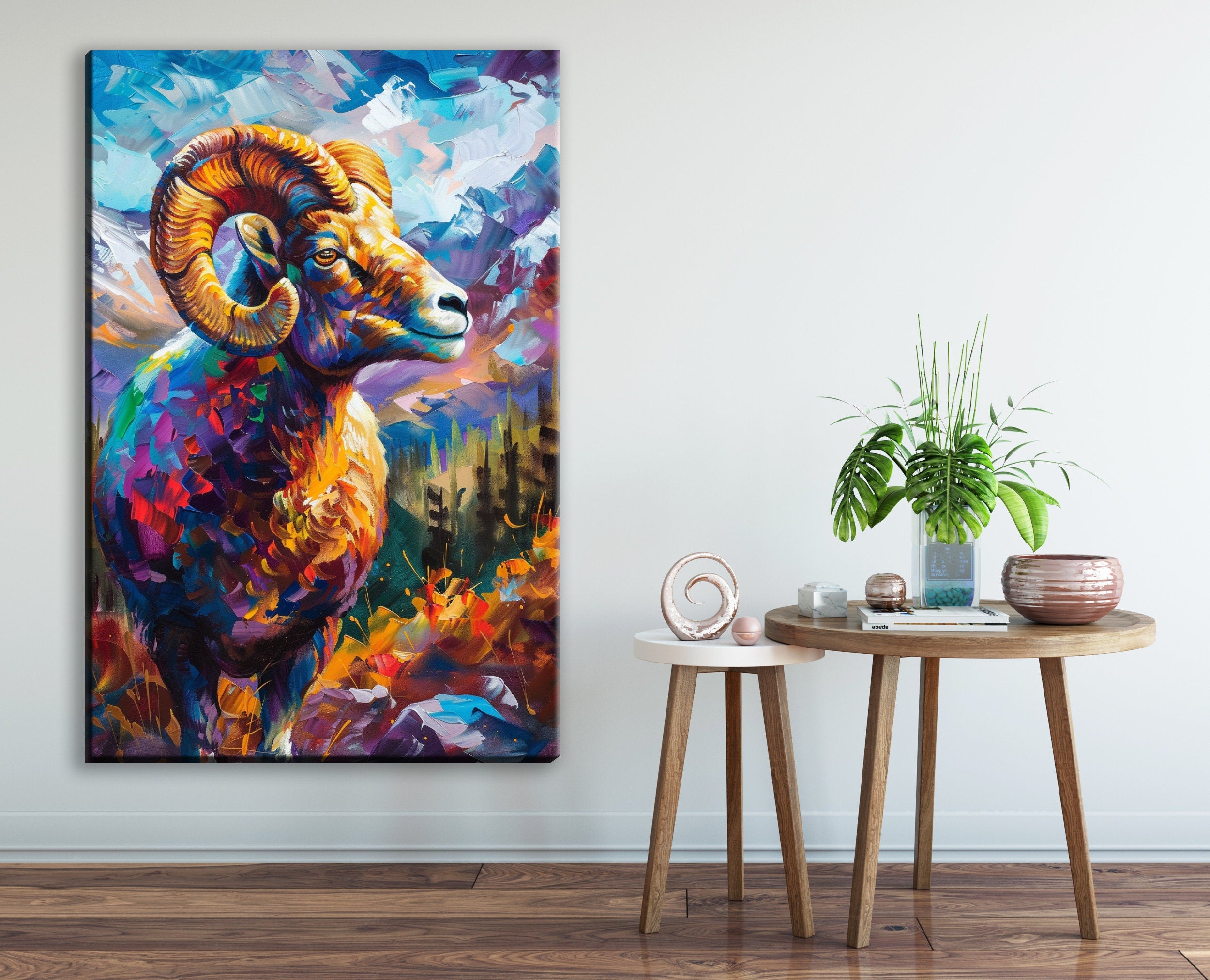 Bighorn Sheep Painting - Wildlife Canvas Art | Gallery Wrapped, Ready to Hang