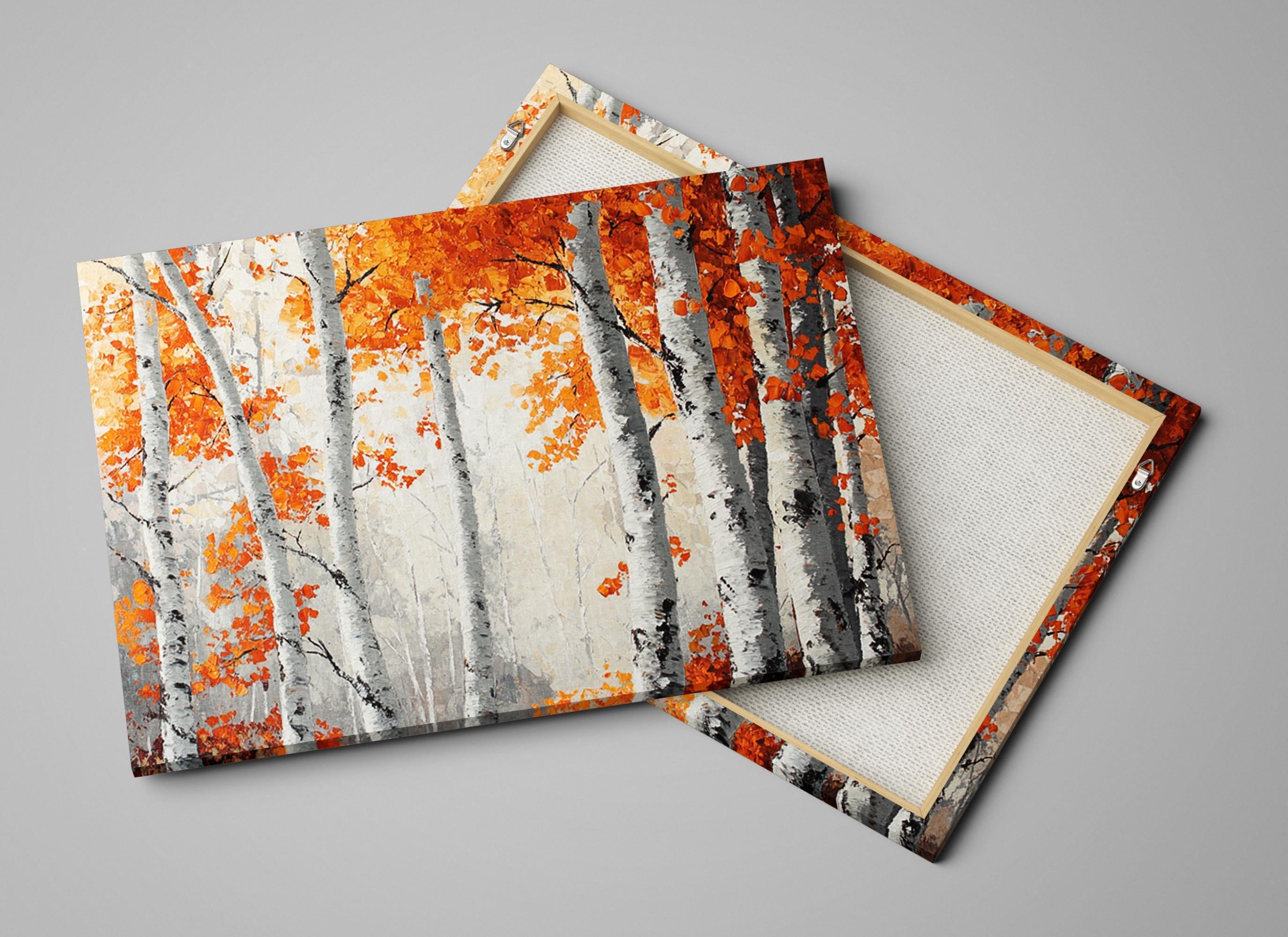 Fall Birch Trees Art – Extra Large Wall Art | Gallery Wrapped Canvas Print