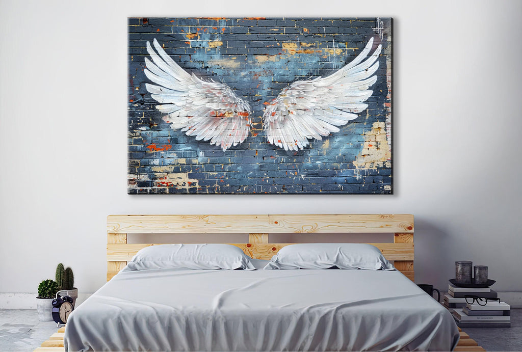 Banksy Angel Wings Art - Large Canvas Print | Urban Street Art, Ready to Hang