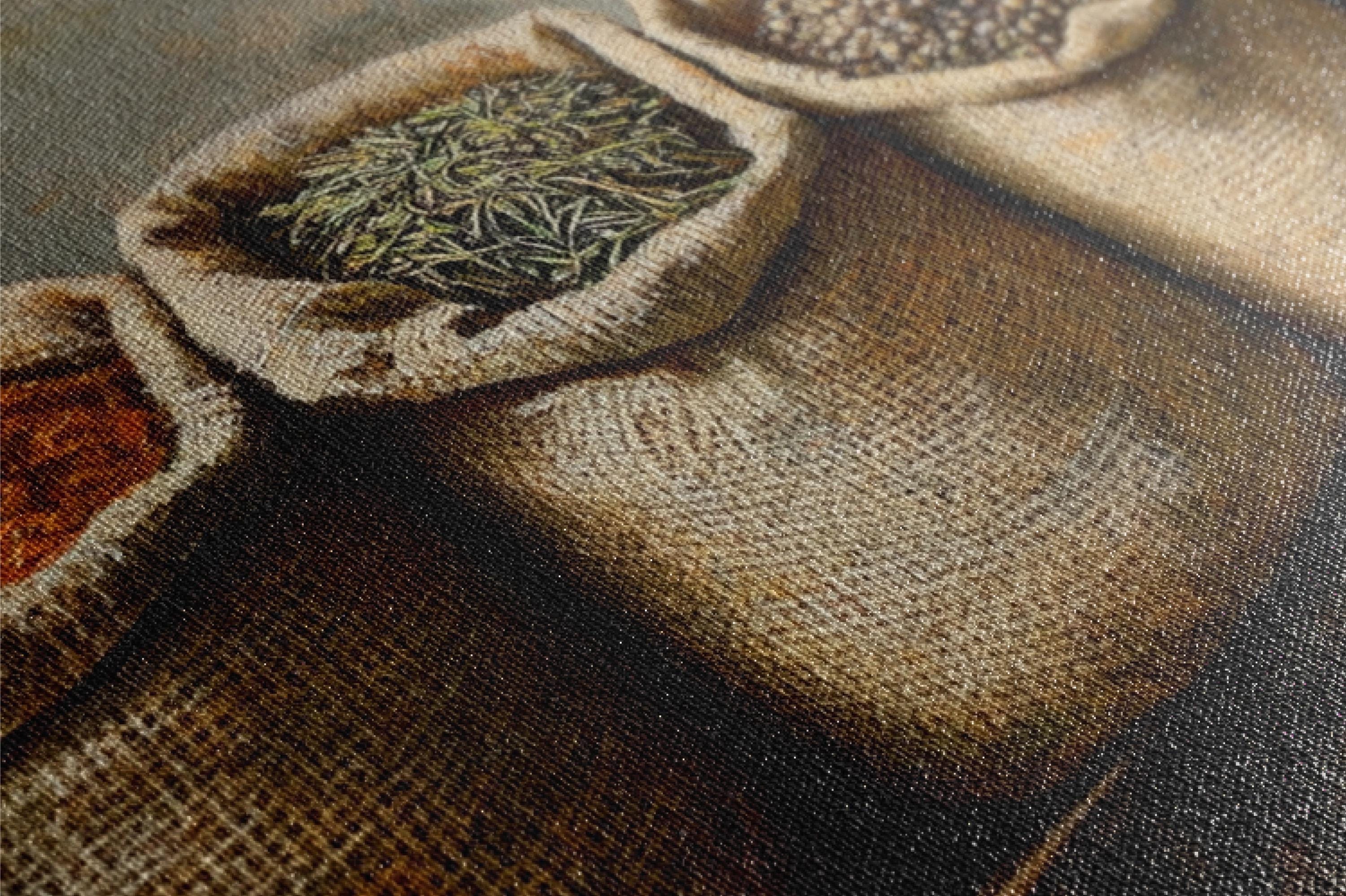 a painting of two bags of spices