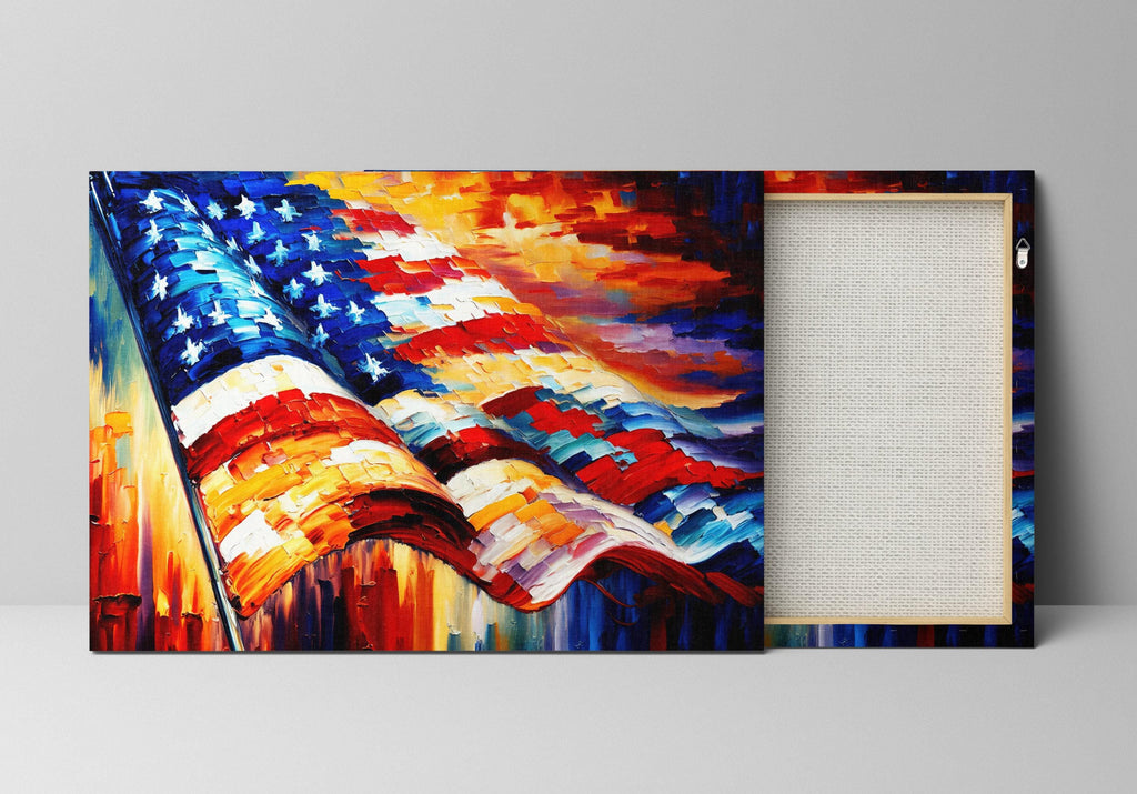 American Flag Canvas - Vibrant Patriotic Wall Art With Scratch Resistant Coating