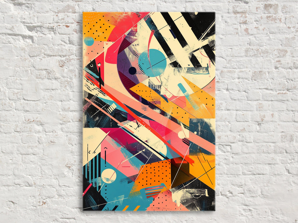 Retro Futurism Canvas – Large Abstract Wall Art | Gallery Wrapped, UV Coated Print